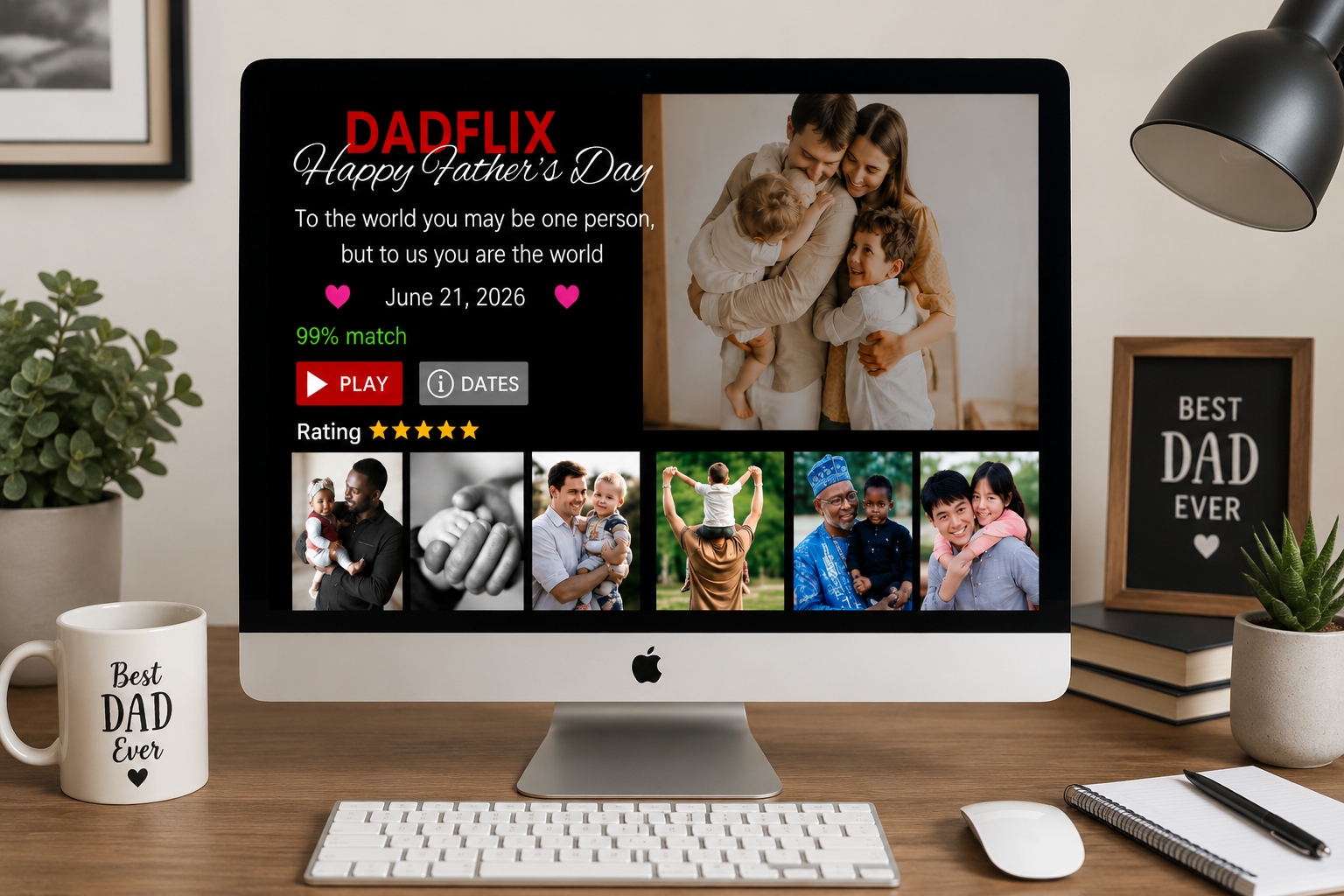 DADFLIX Father's Day Editable Canva Template