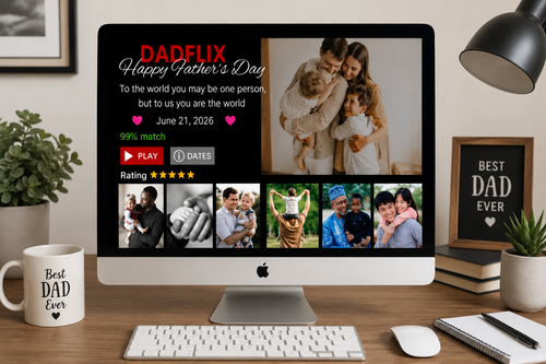 DADFLIX Father's Day Editable Canva Template